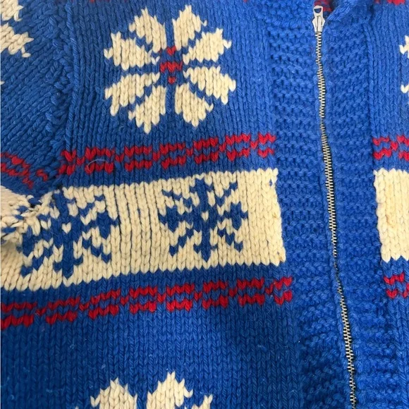 Blue Snowflake Knit Cardigan - Picture 2 of 4
